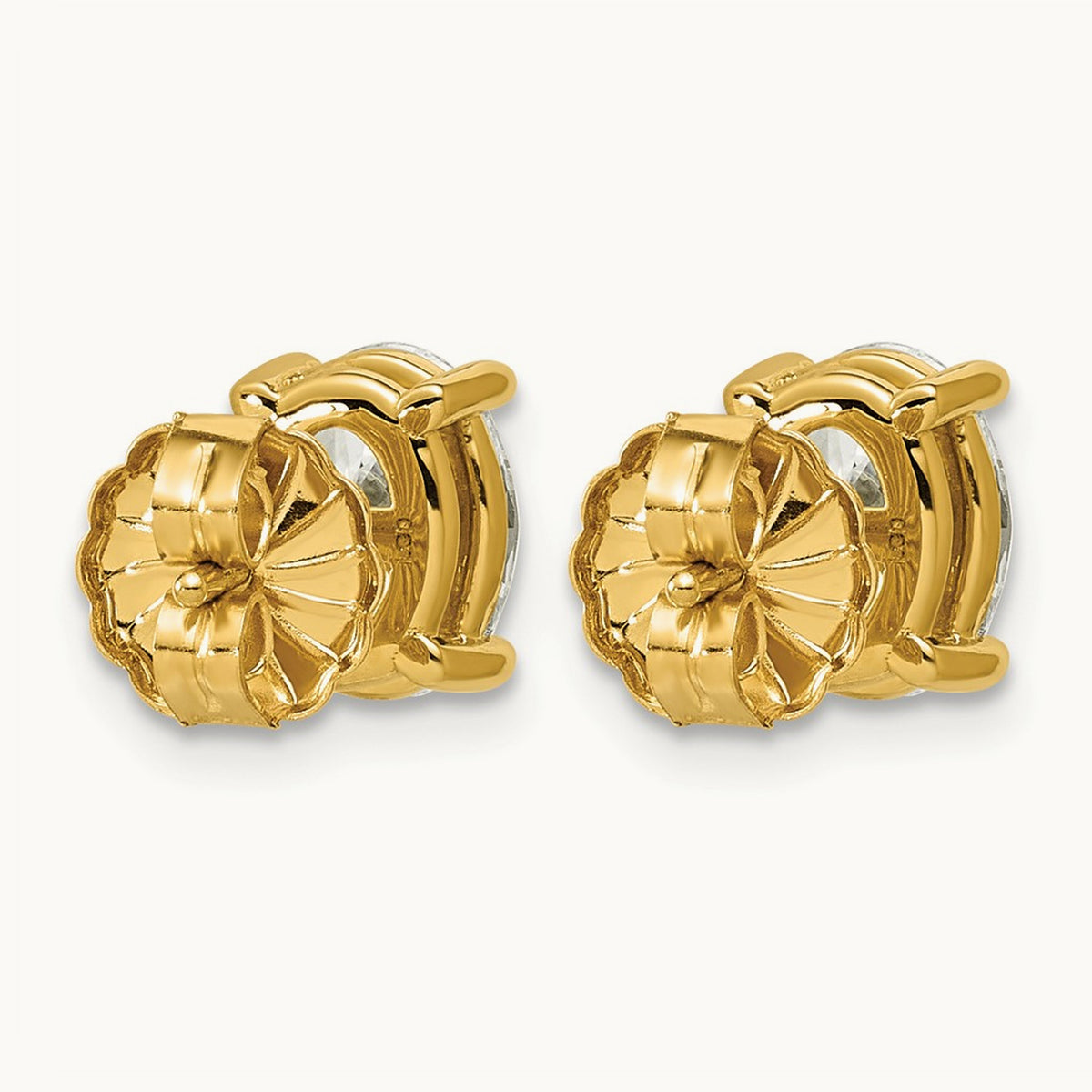 Oval Four-Prong Stud Earrings, 0.50-6.00 ct tw Lab-Grown Diamond — 2 ct, 14K Yellow Gold
