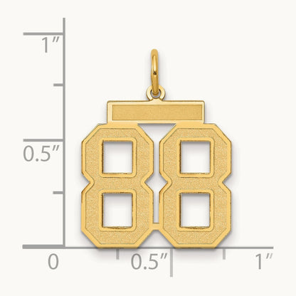 Medium Satin Number 88 Charm, 14K