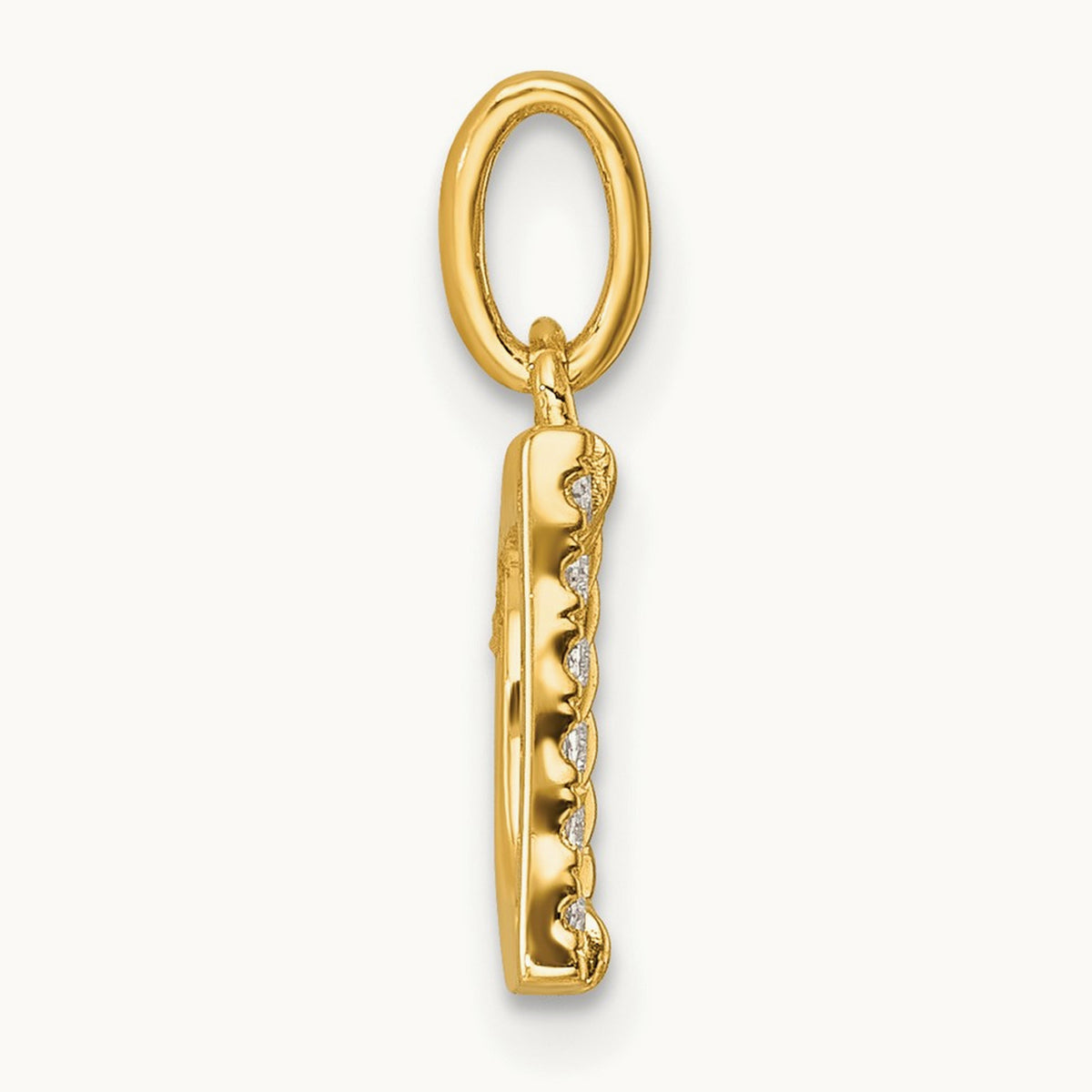Twisted with Diamond Charm — 14K Yellow Gold, D