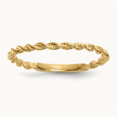 14K Gold Twisted Rope Ring — 14K Yellow Gold