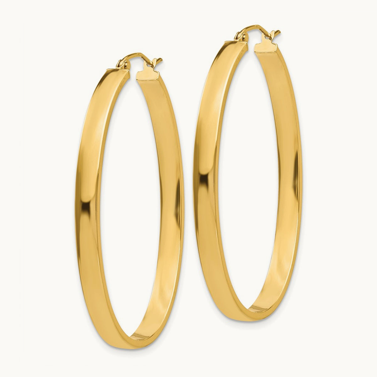 Lightweight Oval Hoop Earrings — 30mm