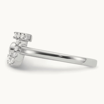 Initial J Adjustable Ring, 0.15 ct tw Lab-Grown Diamond