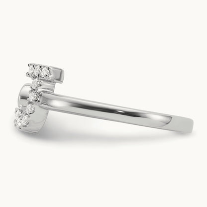 Initial J Adjustable Ring, 0.15 ct tw Lab-Grown Diamond