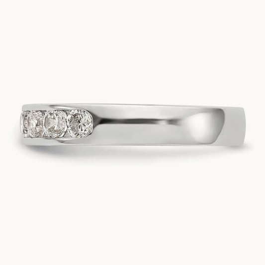 9- Stone Closed Channel Band Mounting, 3mm, 14K White Gold