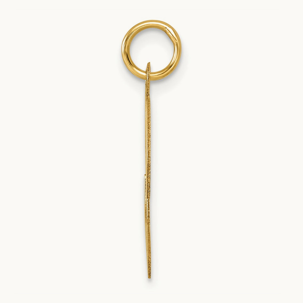 Large Fancy Script Initial Charm — 14K Yellow Gold, L