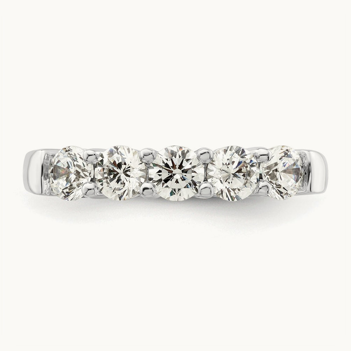 5-Stone Diamond Band, 14K White Gold