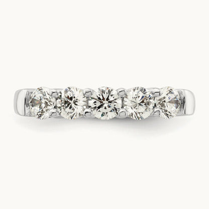 5-Stone Diamond Band, 14K White Gold