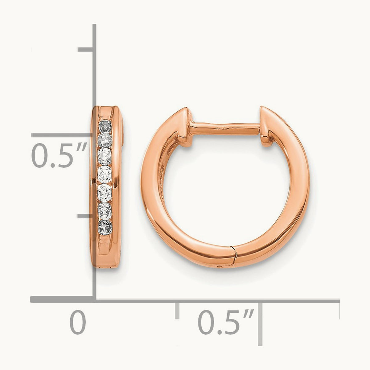 Diamond Hinged Hoop Earrings — 14K Rose Gold