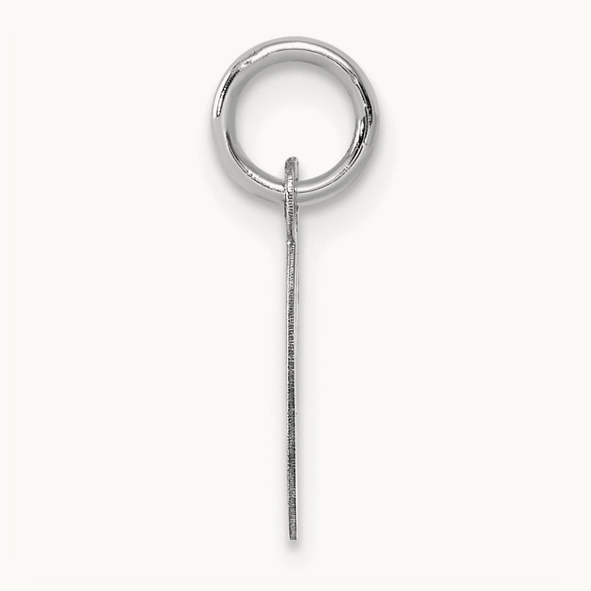 Small Script Letter C Initial Charm, 14K White Gold