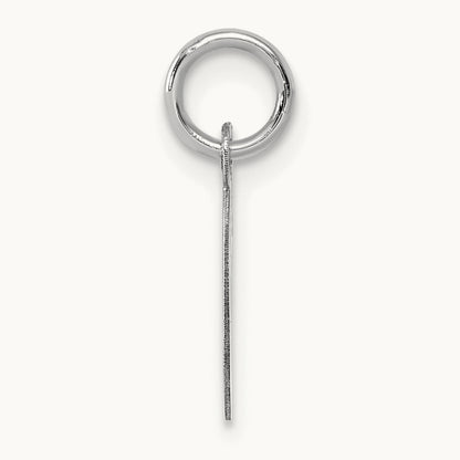Small Script Letter C Initial Charm, 14K White Gold