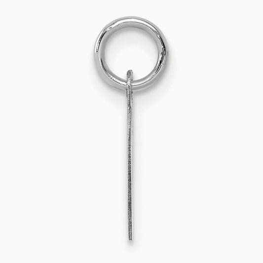 Small Script Letter C Initial Charm, 14K White Gold