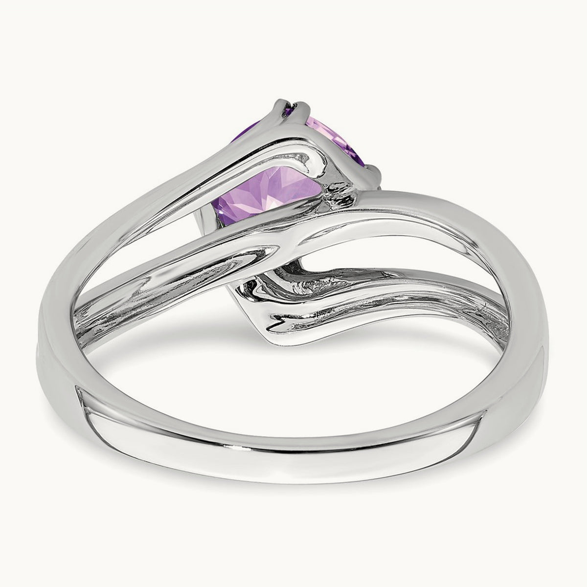 Amethyst and Diamond Ring, 0.04 ct tw — 14K White Gold