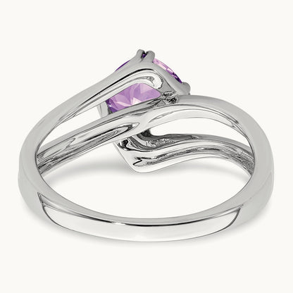 Amethyst and Diamond Ring, 0.04 ct tw — 14K White Gold