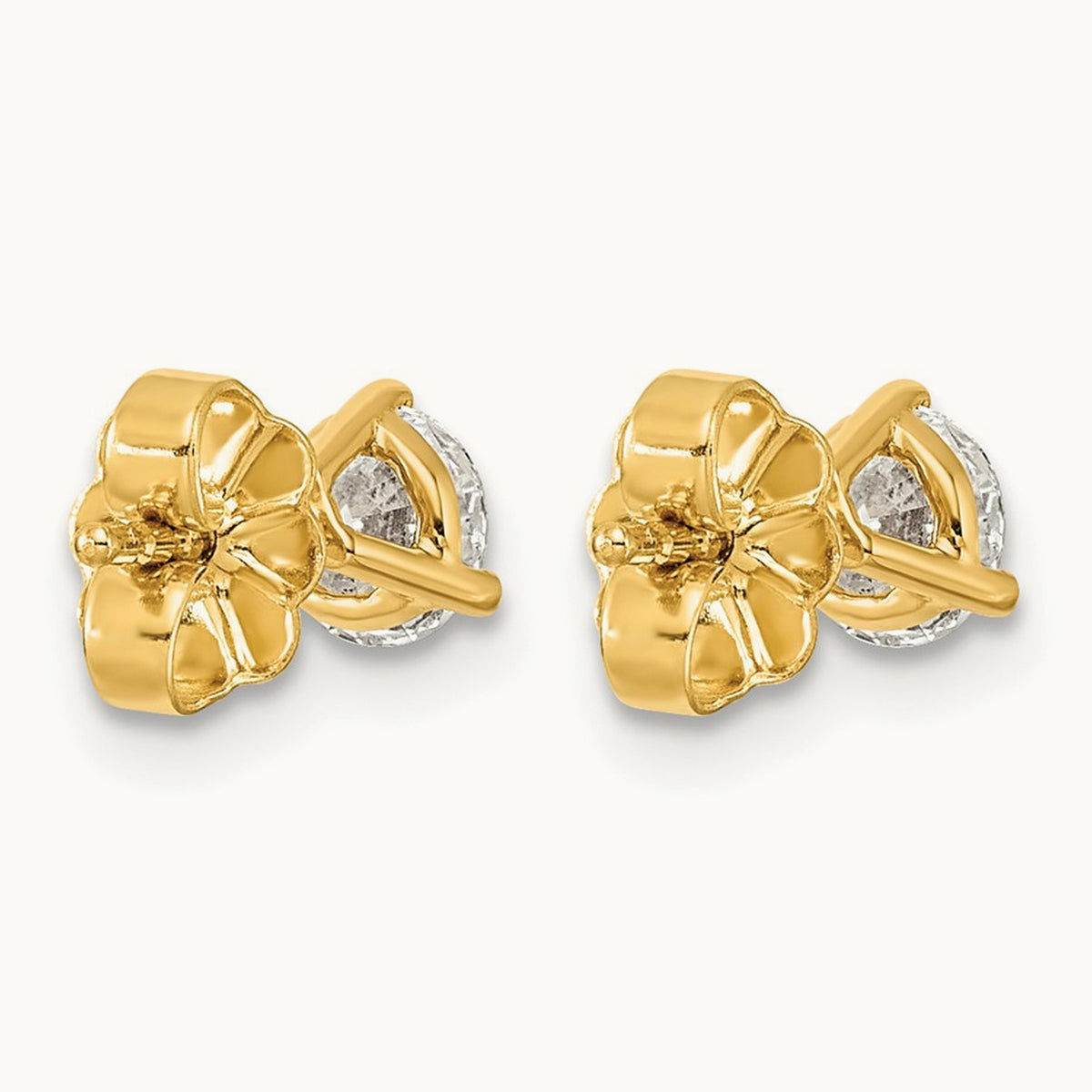 Round Stud Earrings, 0.10-6.00 ct tw Lab-Grown Diamond — 3/4 ct, 14K Yellow Gold