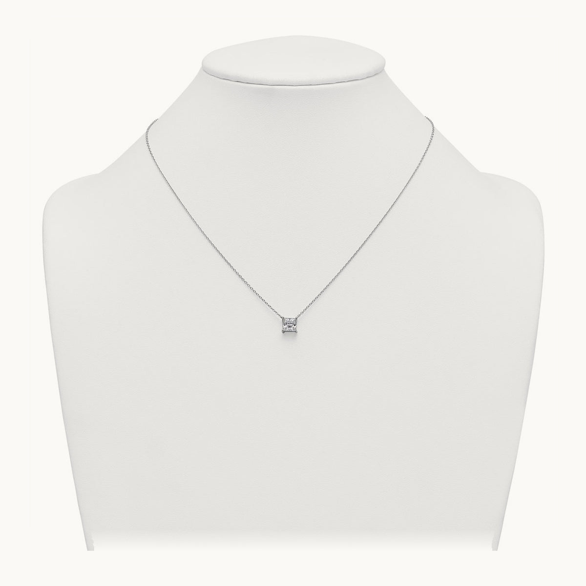 Princess Pendant Necklace, 0.25-4.00 ct tw Lab-Grown Diamond — 1 1/2 ct, 14K White Gold