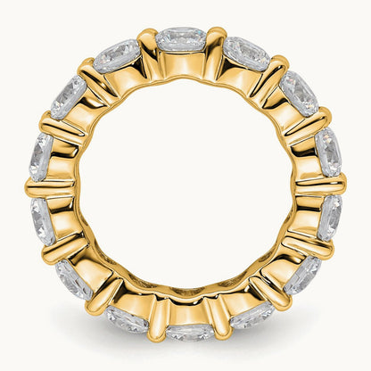 Polished Shared Prong Diamond Eternity Band, 4.00 ct tw — 14K Yellow Gold