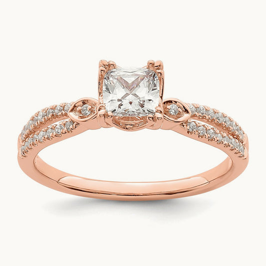 Cushion Semi-Mount Engagement Ring — 3/4 ct, 7