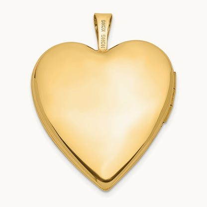 Diamond Side Swirl Edge Heart Locket, 20mm, 14K