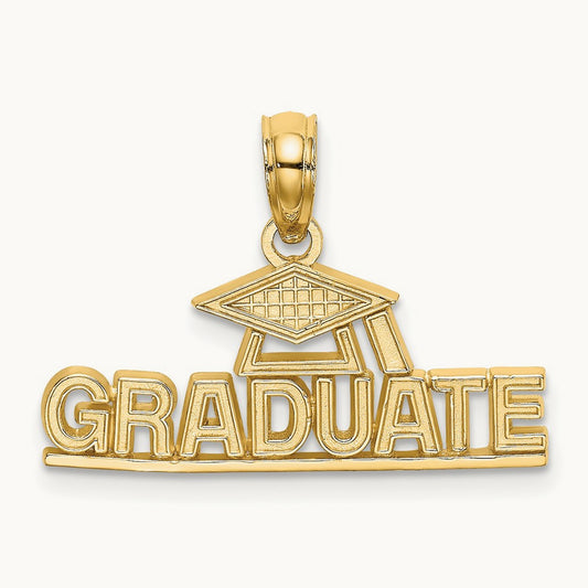 Polished GRADUATE Under Cap Charm, 14K