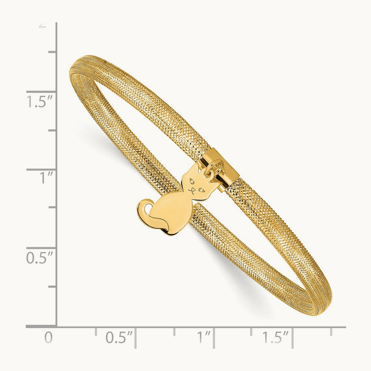 Cat Stretch Mesh Bracelet, 14K