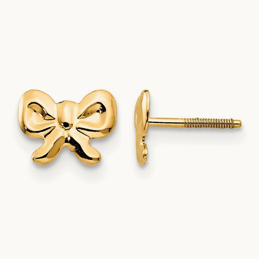 Madi K Bows Screwback Earrings, 14K