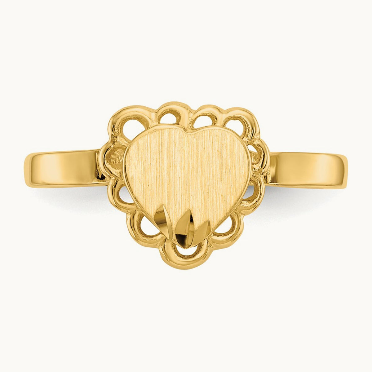 Open Back Heart Signet Ring — photo set