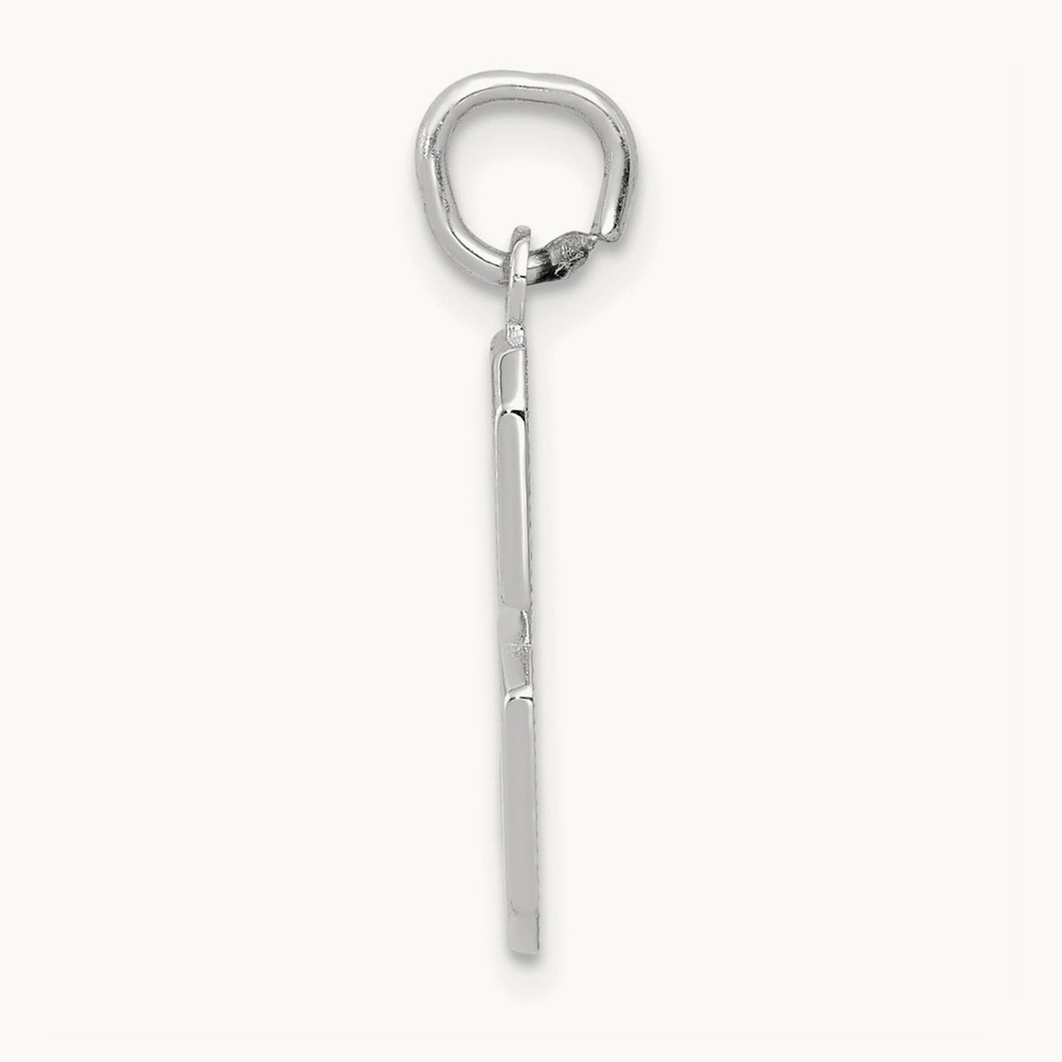 Medium Polished Number 3 Charm — 14K White Gold