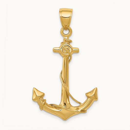 3-D Anchor with Rope Pendant — 39mm