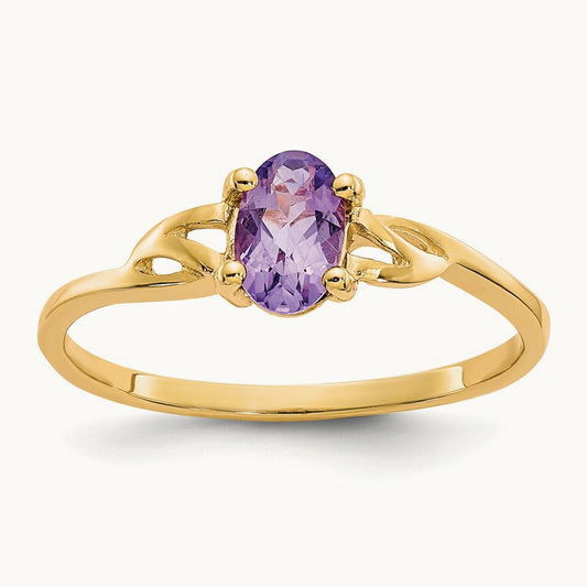 Amethyst Birthstone Ring, 14K