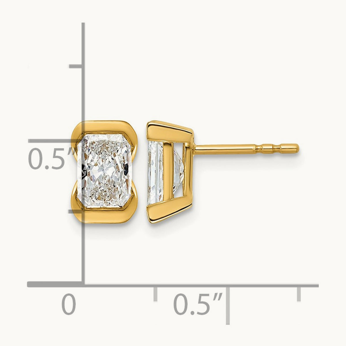 Emerald Post Earrings, 2.00 ct tw Lab-Grown Diamond