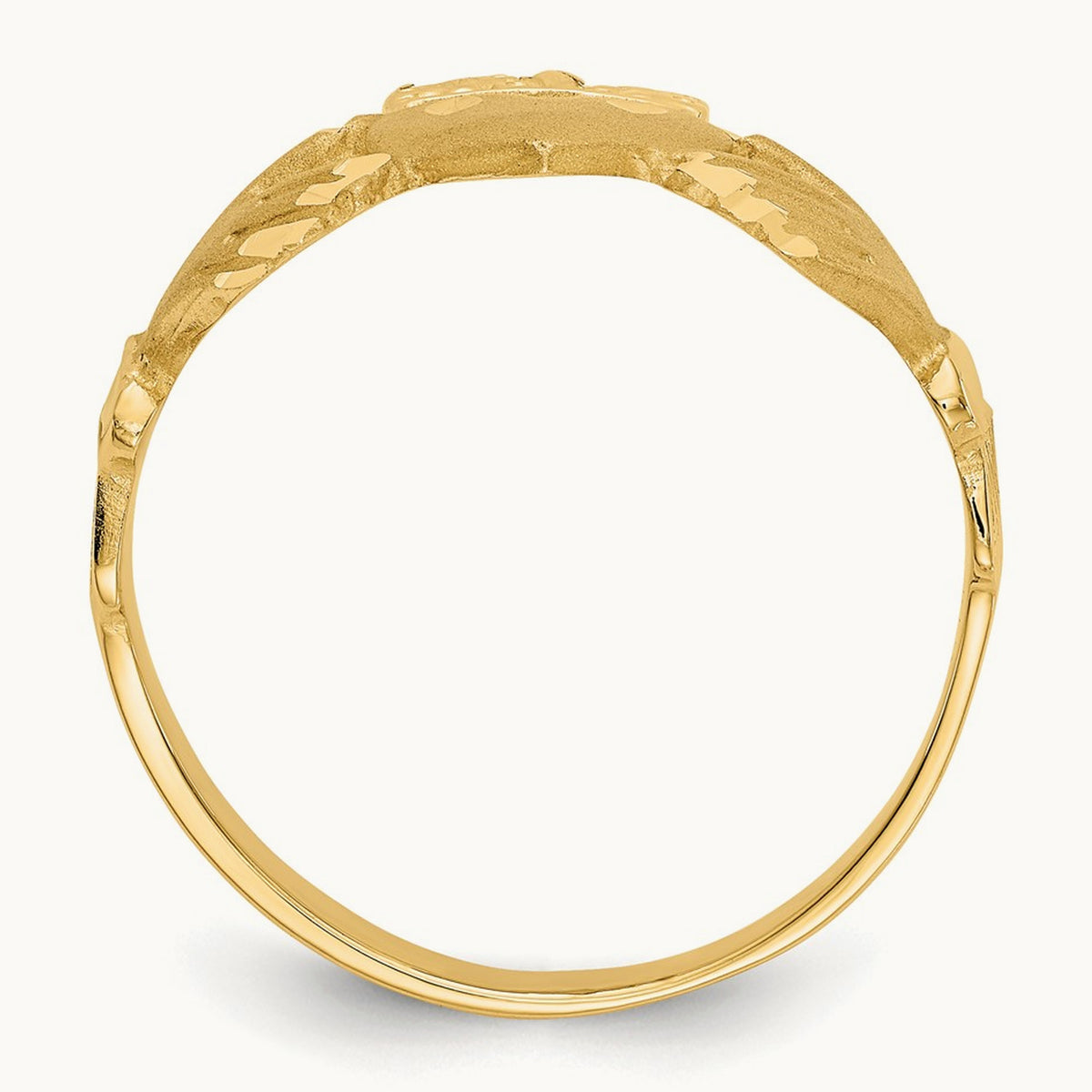 Diamond-cut Claddagh Ring, 14K