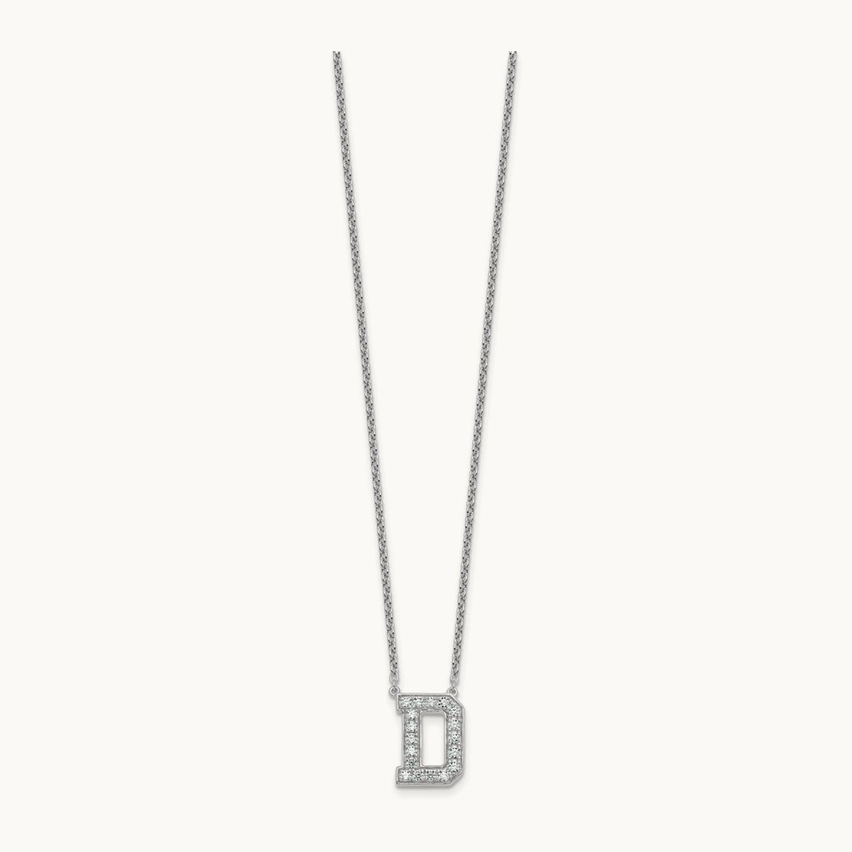 Initial Necklace — 14K White Gold, D, 1/2 ct