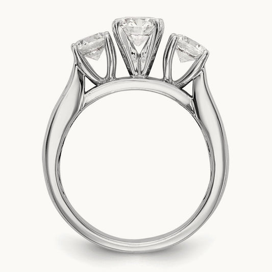 Peg Set 3-Stone Semi-Mount Engagement Ring, 0.25 ct tw