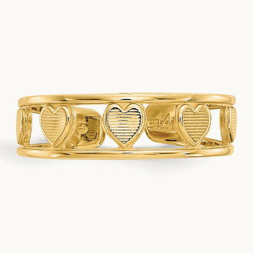 Heart Toe Ring, 14K
