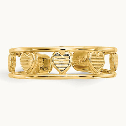 Heart Toe Ring, 14K