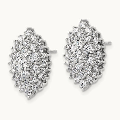 Cluster Post Earrings, 2.50 ct tw Lab-Grown Diamond