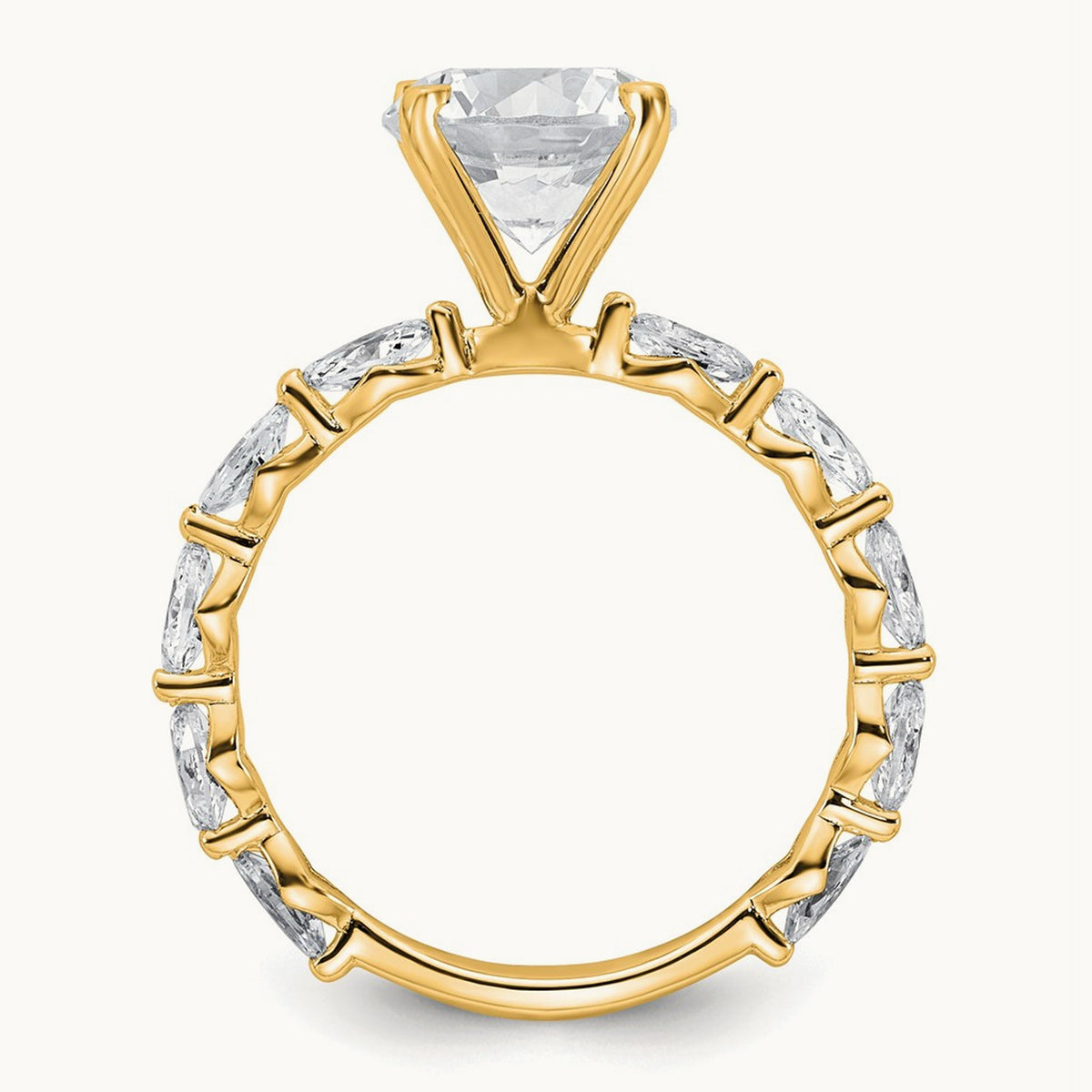 Round Semi-Mount Engagement Ring — 14K Yellow Gold, 7