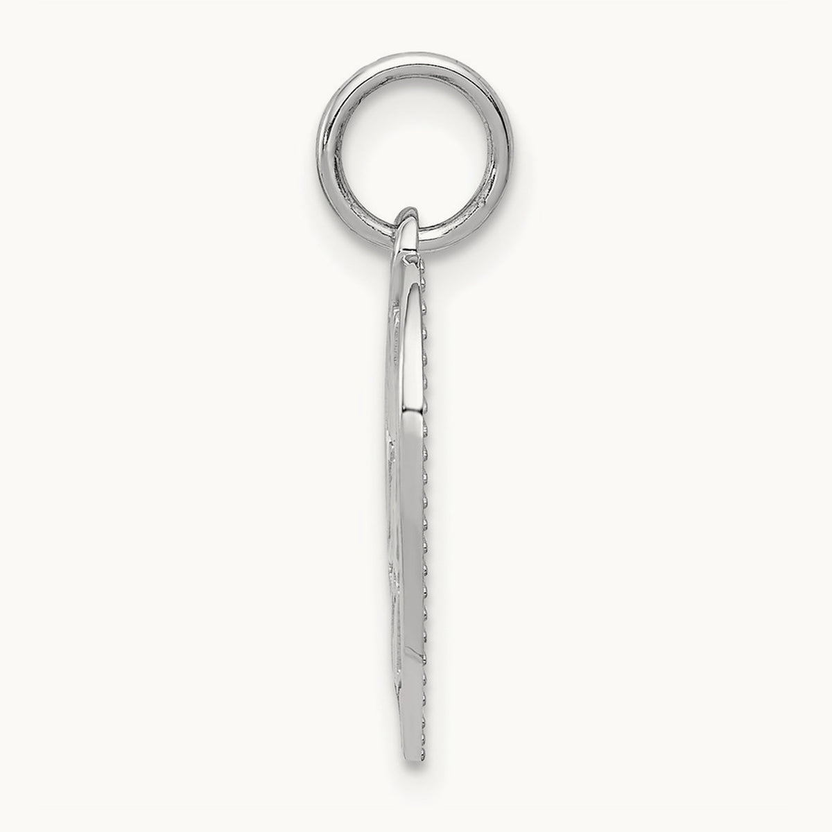 Polished DADDYS LITTLE GIRL in Heart Charm, 14K White Gold