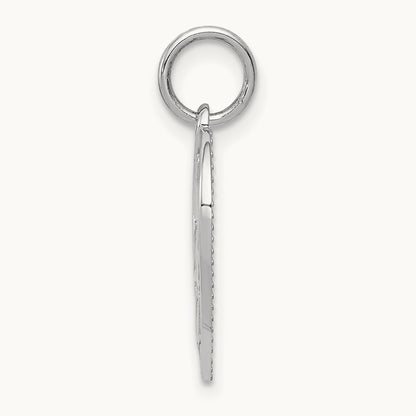 Polished DADDYS LITTLE GIRL in Heart Charm, 14K White Gold