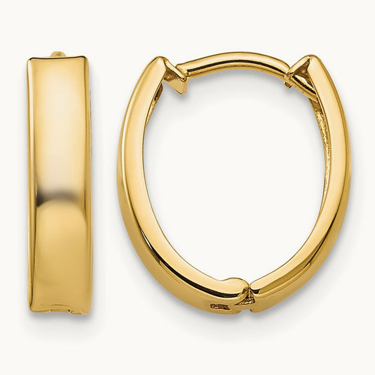 Polished Hinged Hoop Earrings, 14K