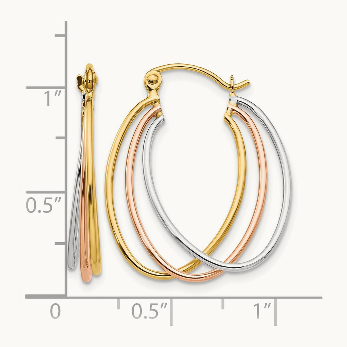 Tri Color Hoop Earrings — photo set