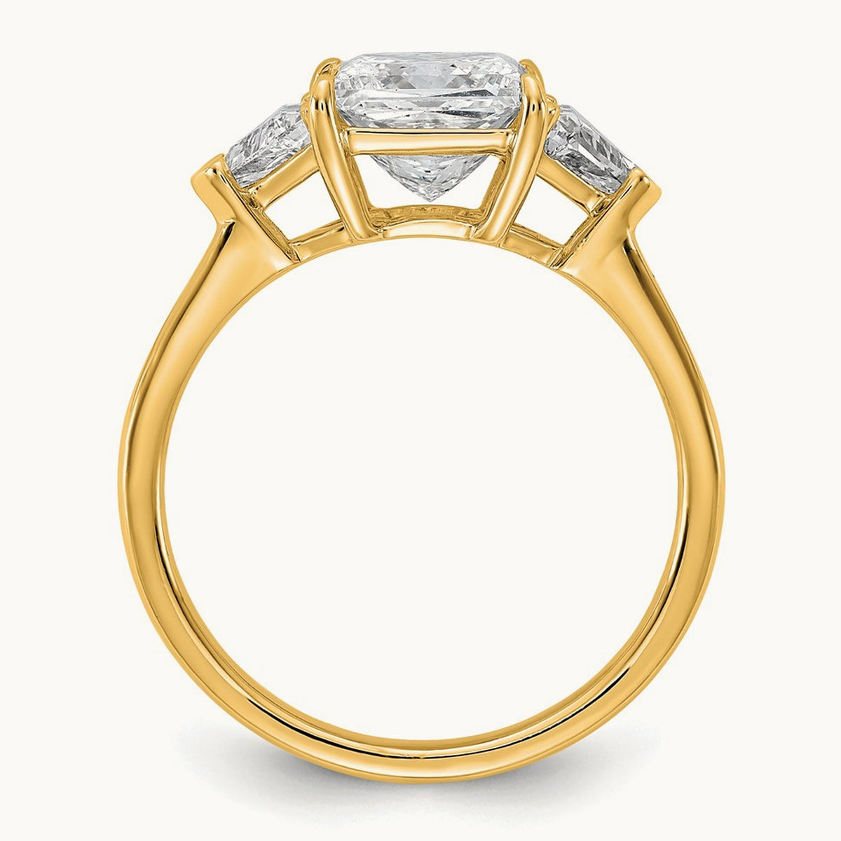Princess/Trillion Engagement Ring, 1.50-4.00 ct tw Lab-Grown Diamond — 2 1/2 ct, 14K Yellow Gold