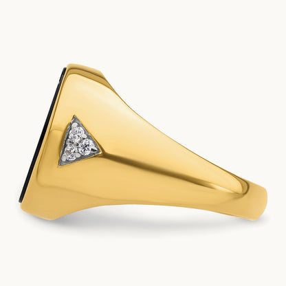 Onyx Men's Ring, 0.15 ct tw Lab-Grown Diamond