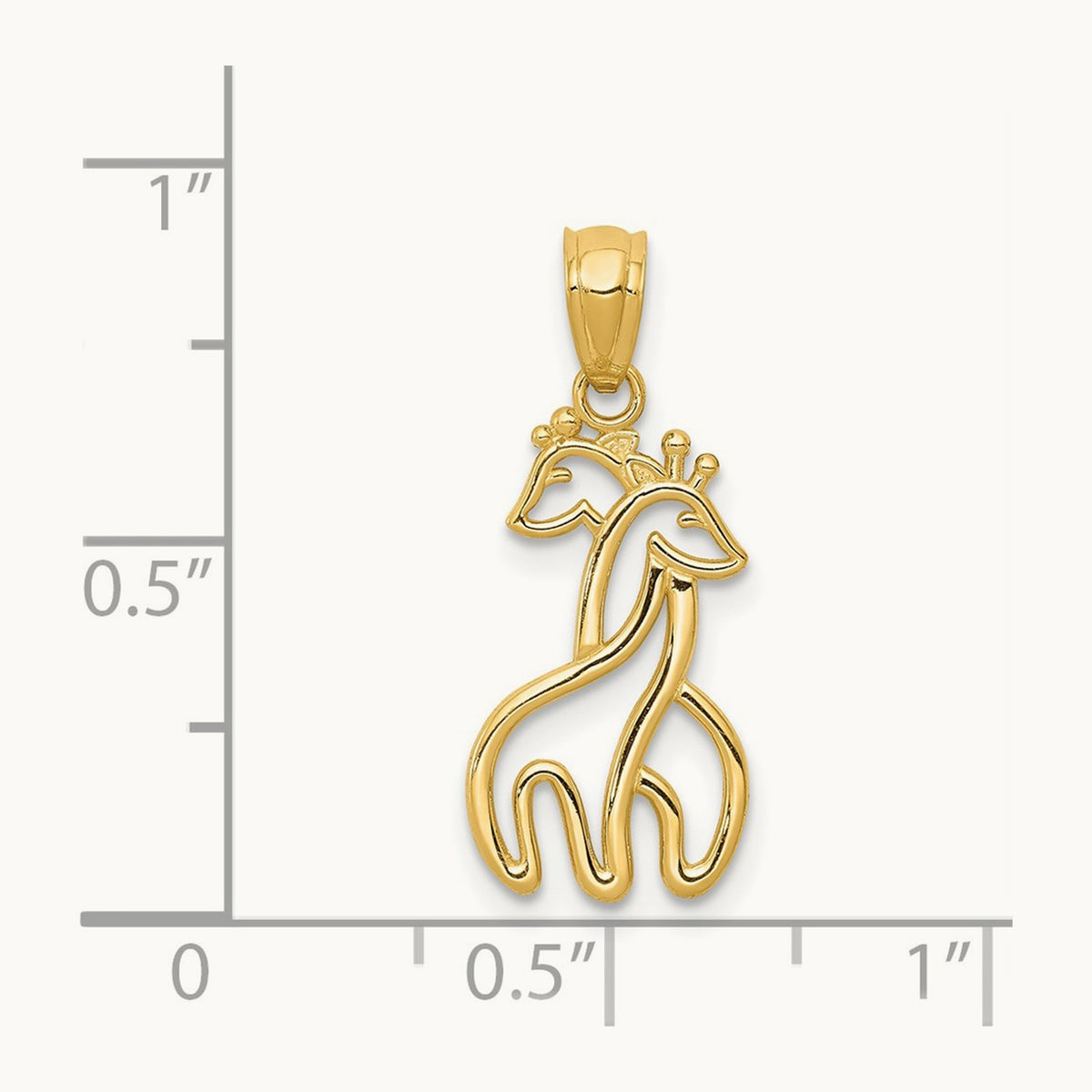 Polished Interlocking Giraffes Pendant, 14K
