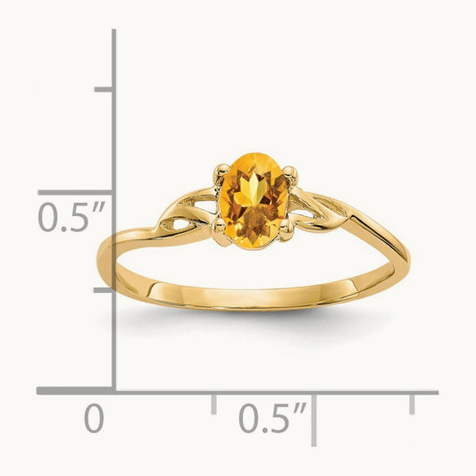 Citrine Birthstone Ring, 14K