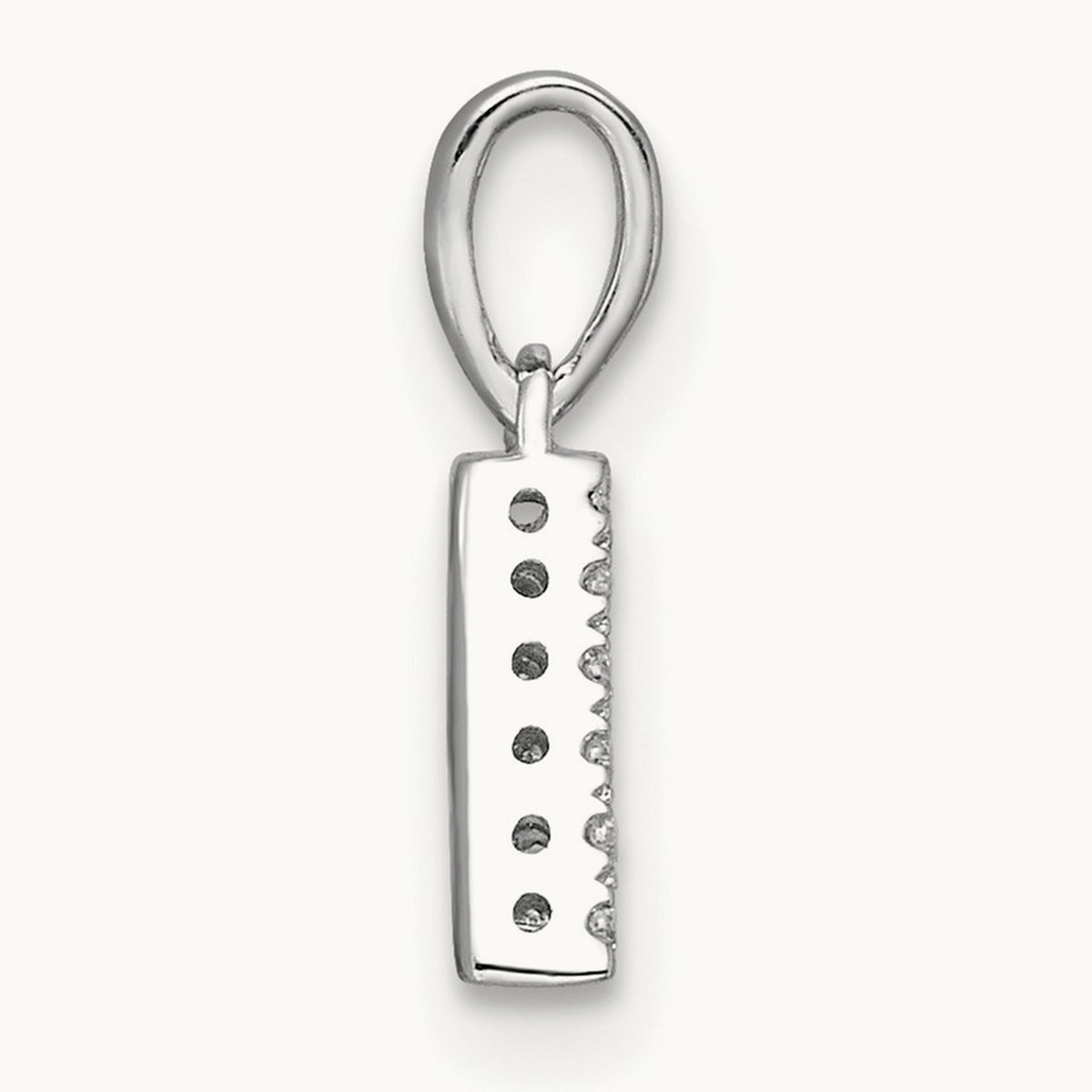 Diamond Initial with Bail Pendant — 14K White Gold, A