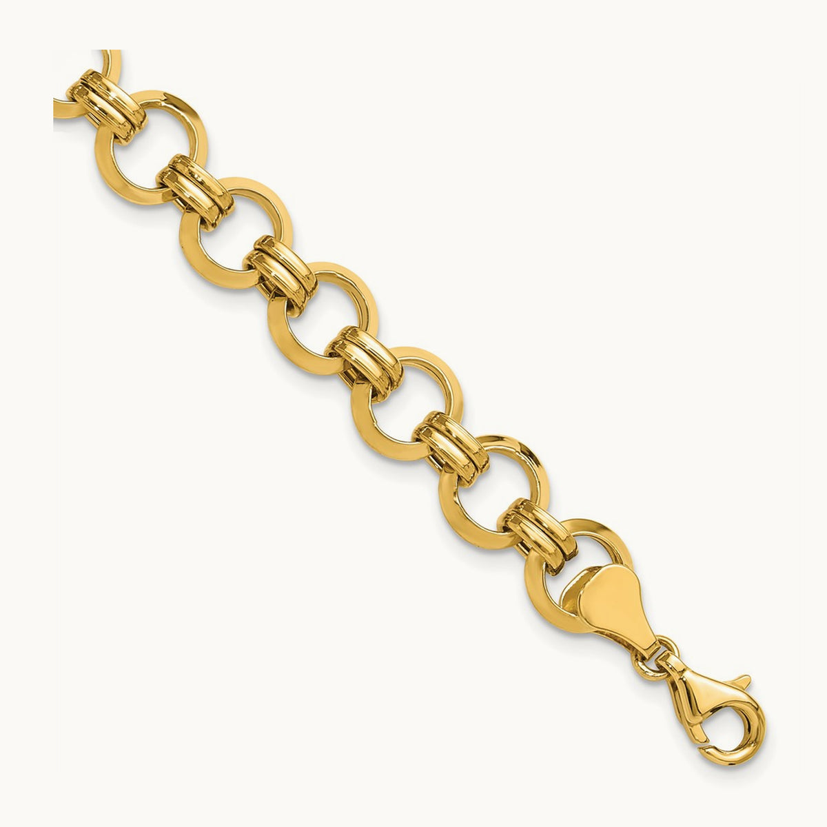 Polished Circle Link Bracelet, 14K