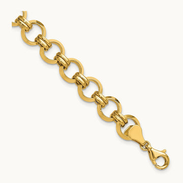 Polished Circle Link Bracelet, 14K