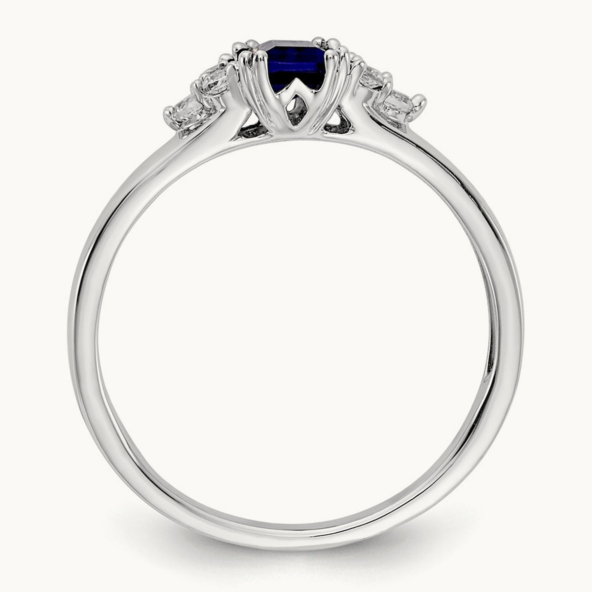 Diamond and Sapphire Ring, 14K White Gold