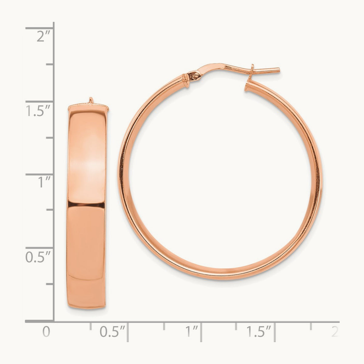 High Polished Hoop Earrings — 14K Rose Gold
